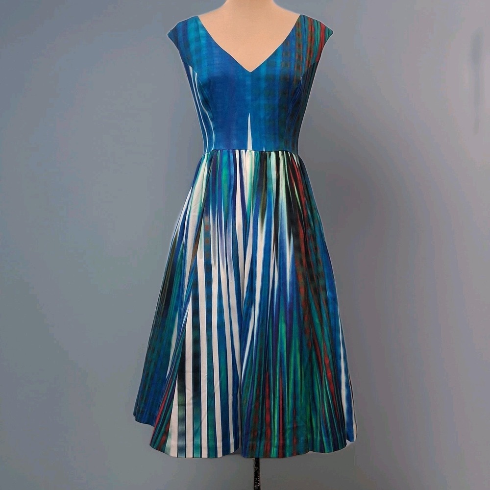 Anthropologie Ultramarine Dress By Tracy Reese, Silk blend Fit Flare Tulle Sz 2